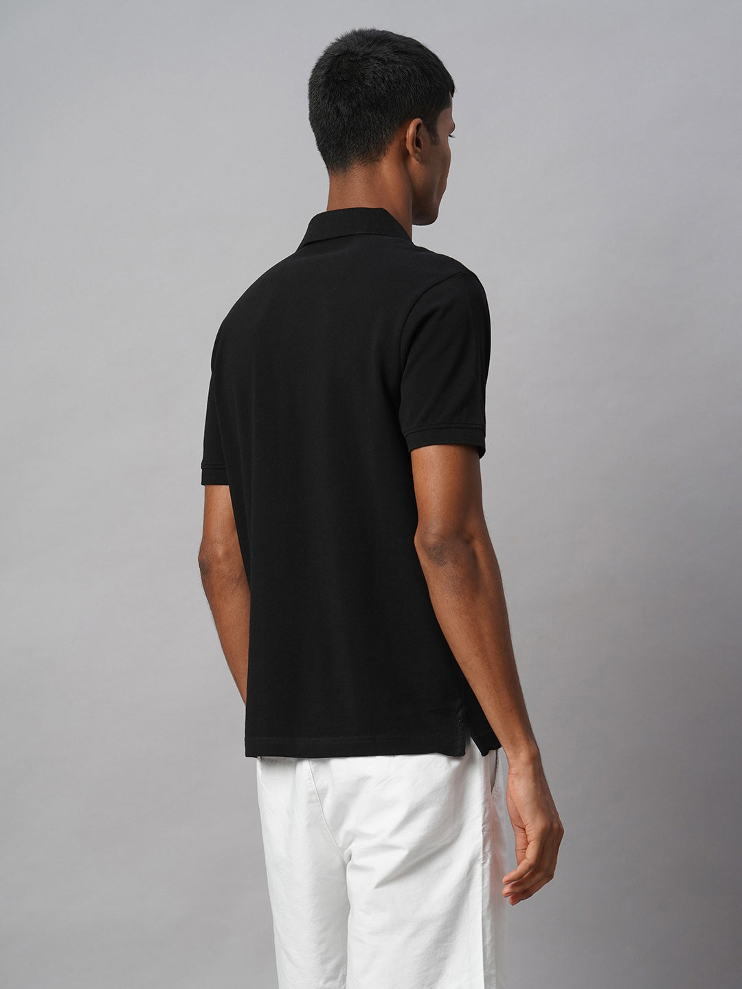 Men's Black 100% Cotton Regular Fit Tshirt