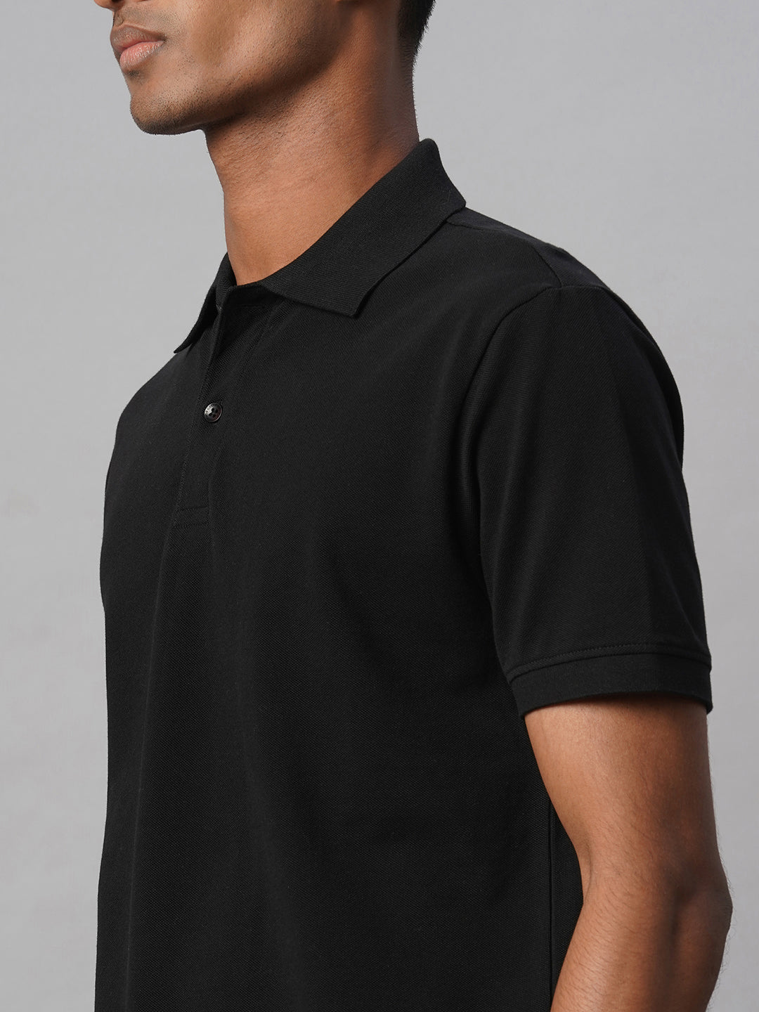 Men's Black 100% Cotton Regular Fit Tshirt