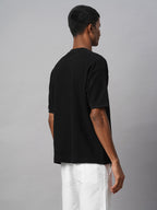 Men's Black 100% Cotton Regular Fit Tshirt