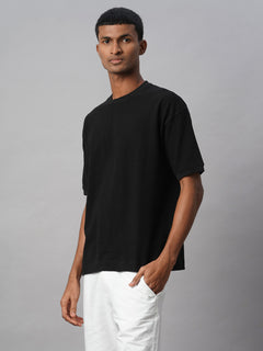 Men’s Cotton Regular Fit Relaxed Crew Neck T-Shirt Black