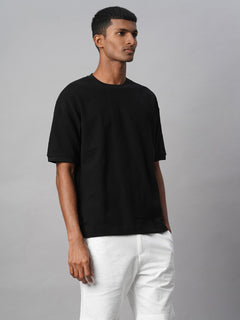 Men’s Cotton Regular Fit Relaxed Crew Neck T-Shirt Black
