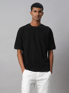 Men’s Cotton Regular Fit Relaxed Crew Neck T-Shirt Black