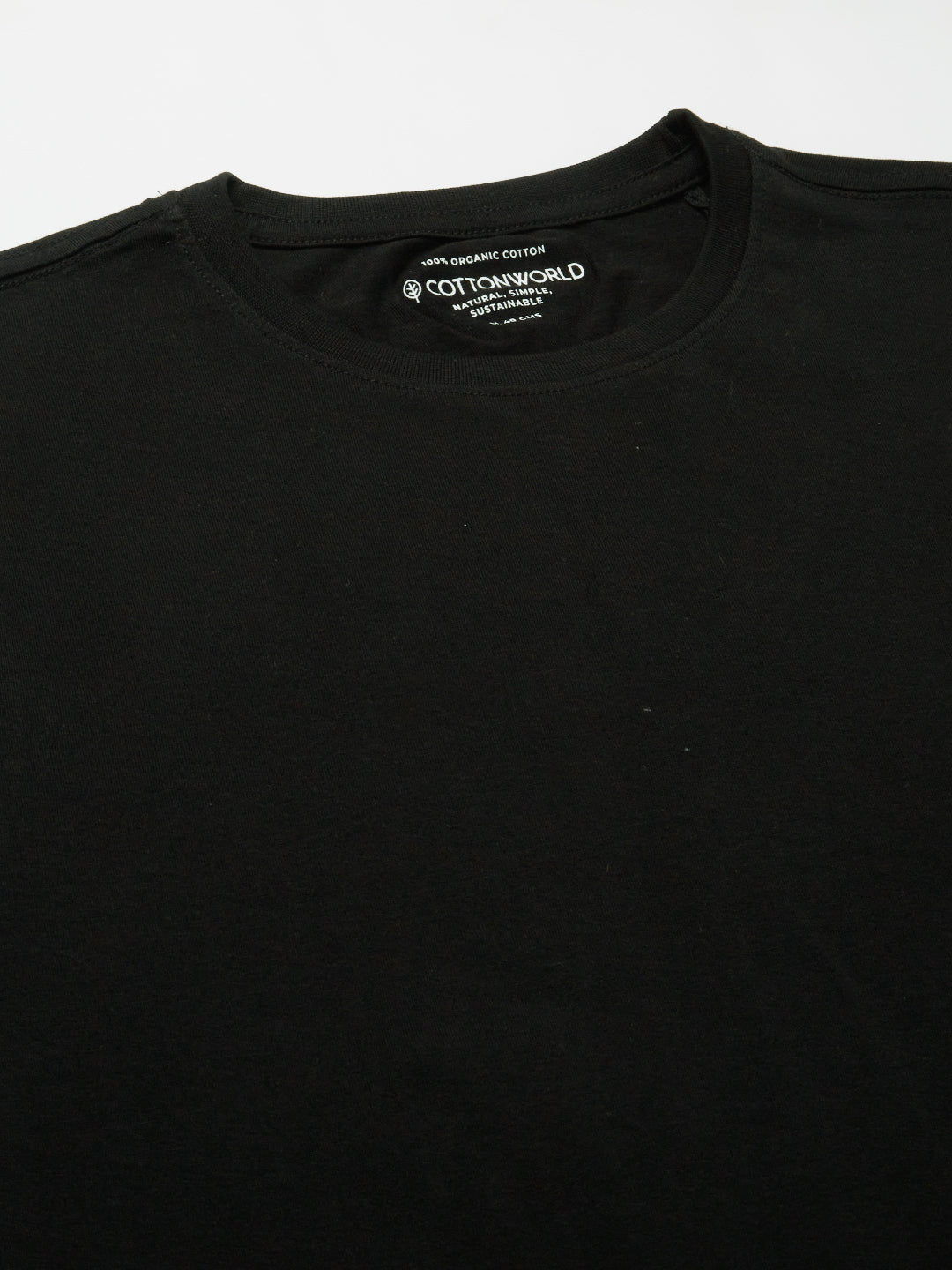 Men's Black 100% Cotton Regular Fit Tshirt