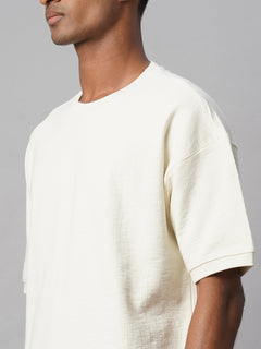 Men's 100% Cotton Regular Fit Round Neck Tshirt Natural