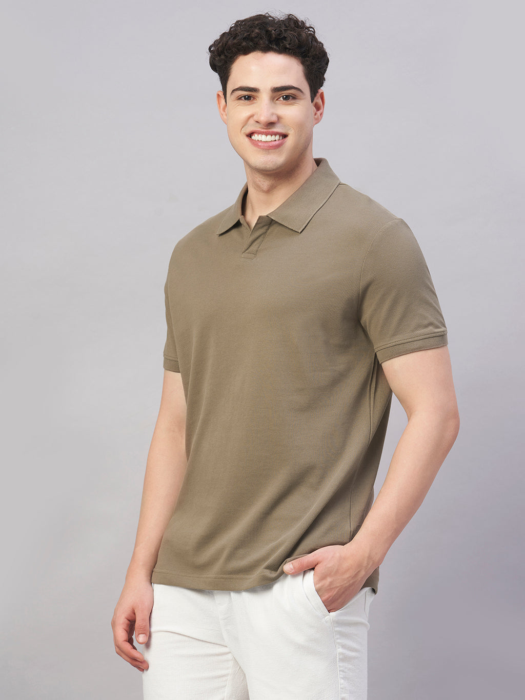 Men's Brown 100% Cotton Regular Fit Tshirt