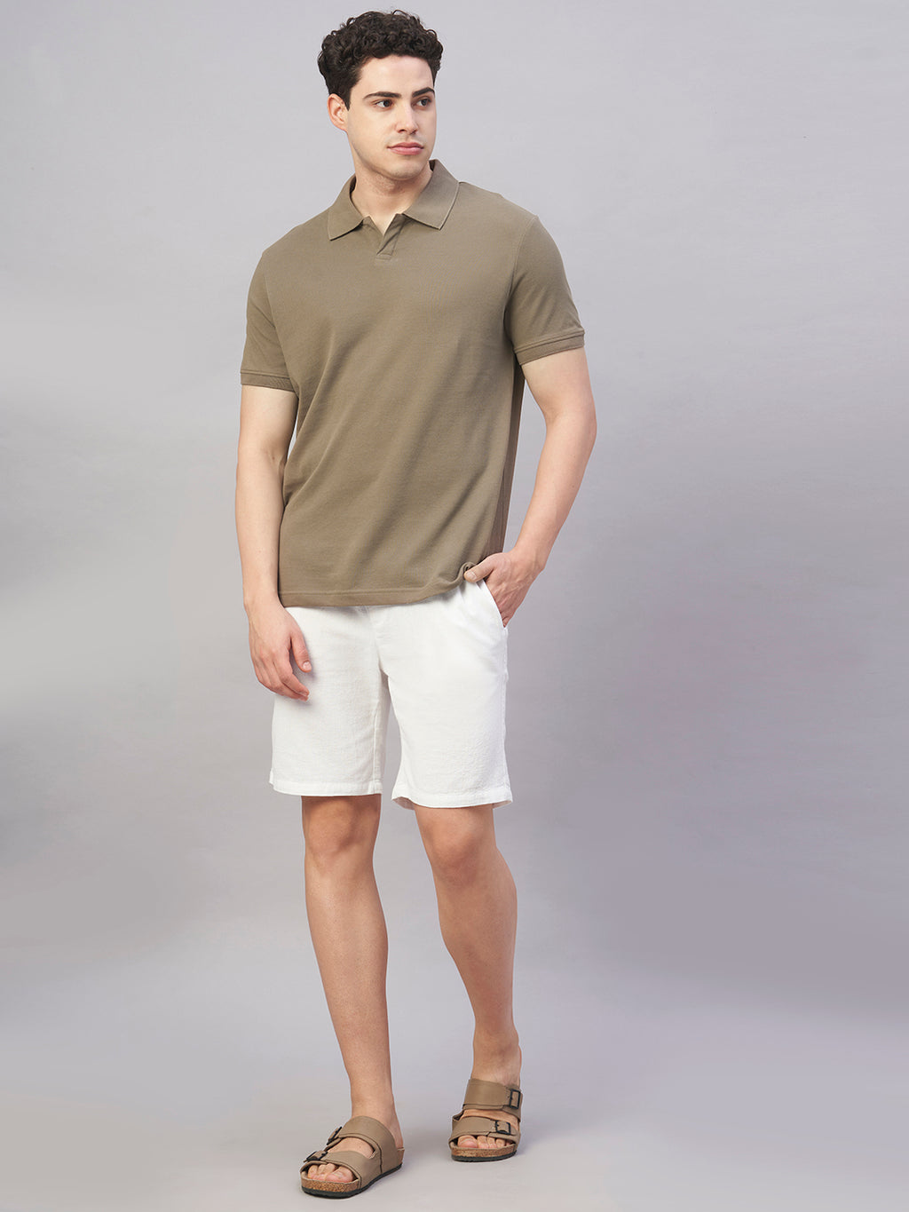 Men's Brown 100% Cotton Regular Fit Tshirt