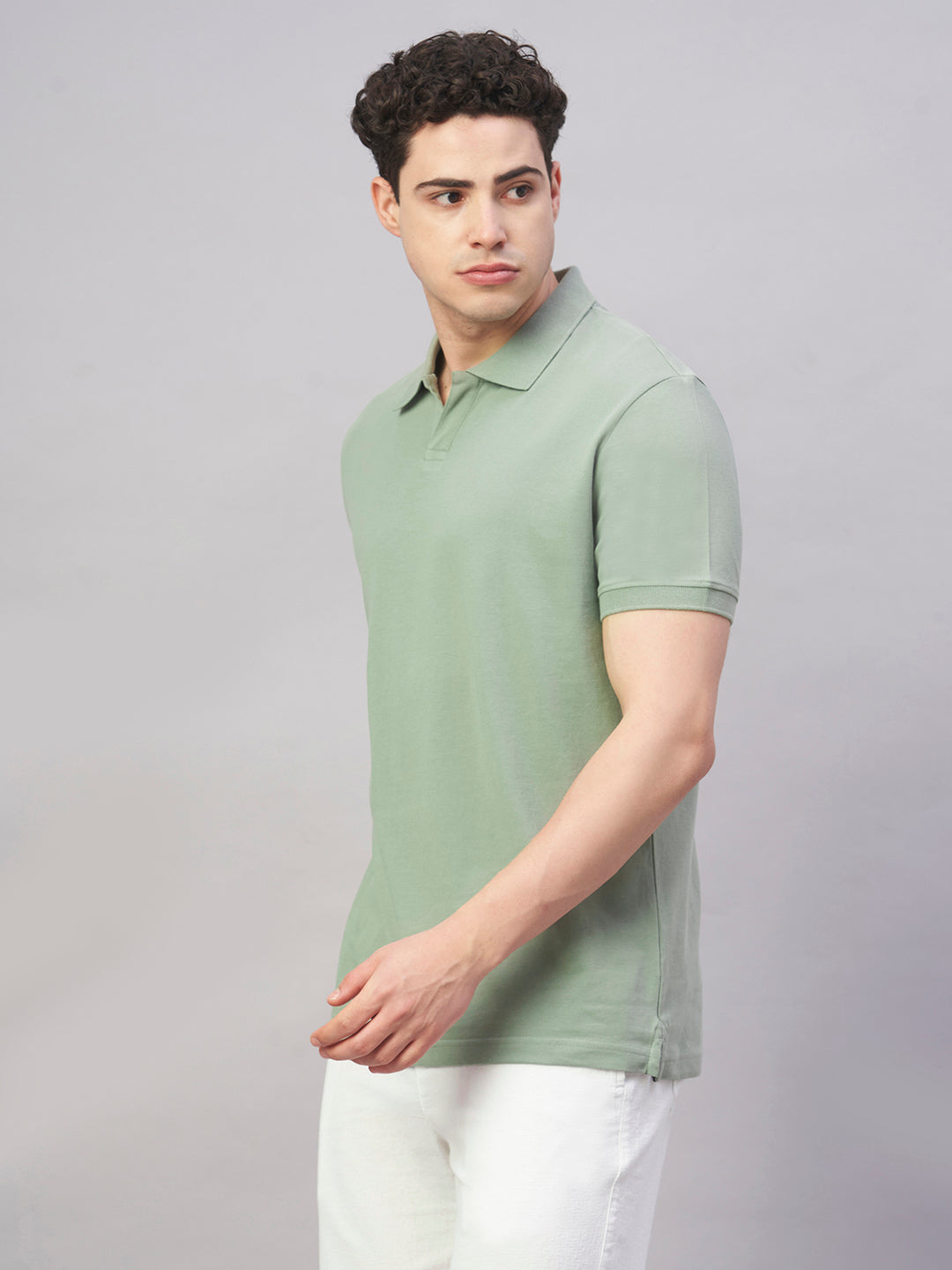 Men's Green 100% Cotton Regular Fit Tshirt