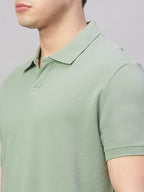 Men's Green 100% Cotton Regular Fit Tshirt