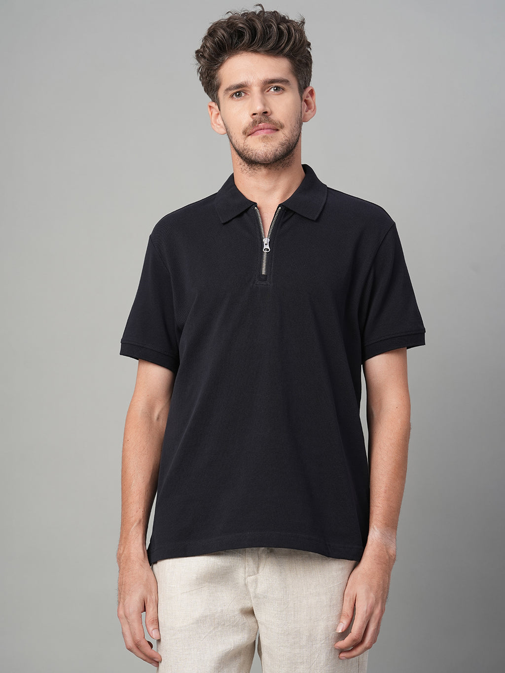 Men's Navy 100% Cotton Regular Fit Tshirt