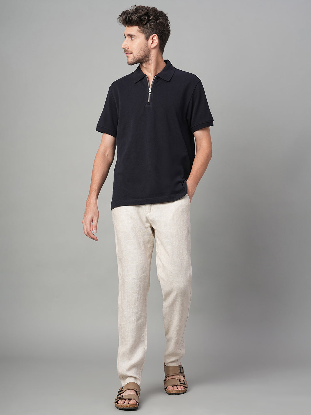 Men's Navy 100% Cotton Regular Fit Tshirt