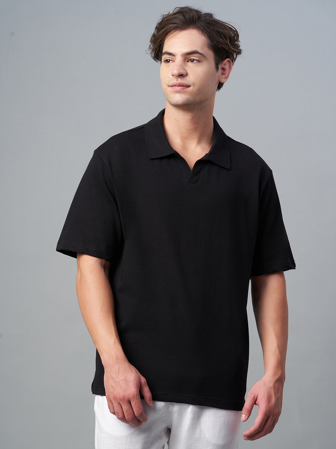 Men's Black 100% Cotton Relax Fit Tshirt