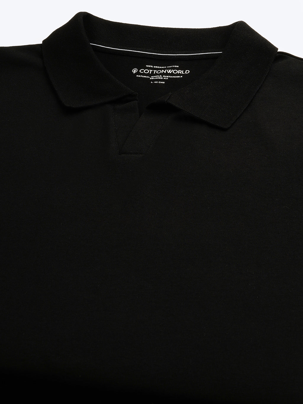 Men's Black 100% Cotton Relax Fit Tshirt