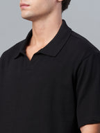 Men's Black 100% Cotton Relax Fit Tshirt