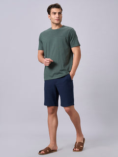 Men’s Organic Cotton Regular Fit Round Neck Solid T-Shirt Green