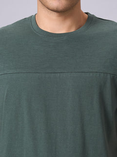 Men’s Organic Cotton Regular Fit Round Neck Solid T-Shirt Green