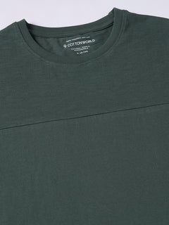 Men’s Organic Cotton Regular Fit Round Neck Solid T-Shirt Green