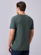 Men's Green 100% Organic Cotton Regular Fit Tshirt