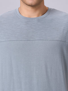 Men’s Organic Cotton Regular Fit Round Neck Solid T-Shirt Grey