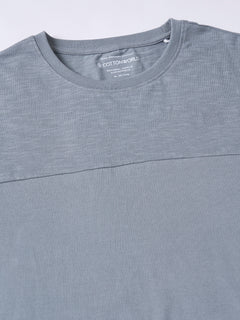 Men’s Organic Cotton Regular Fit Round Neck Solid T-Shirt Grey