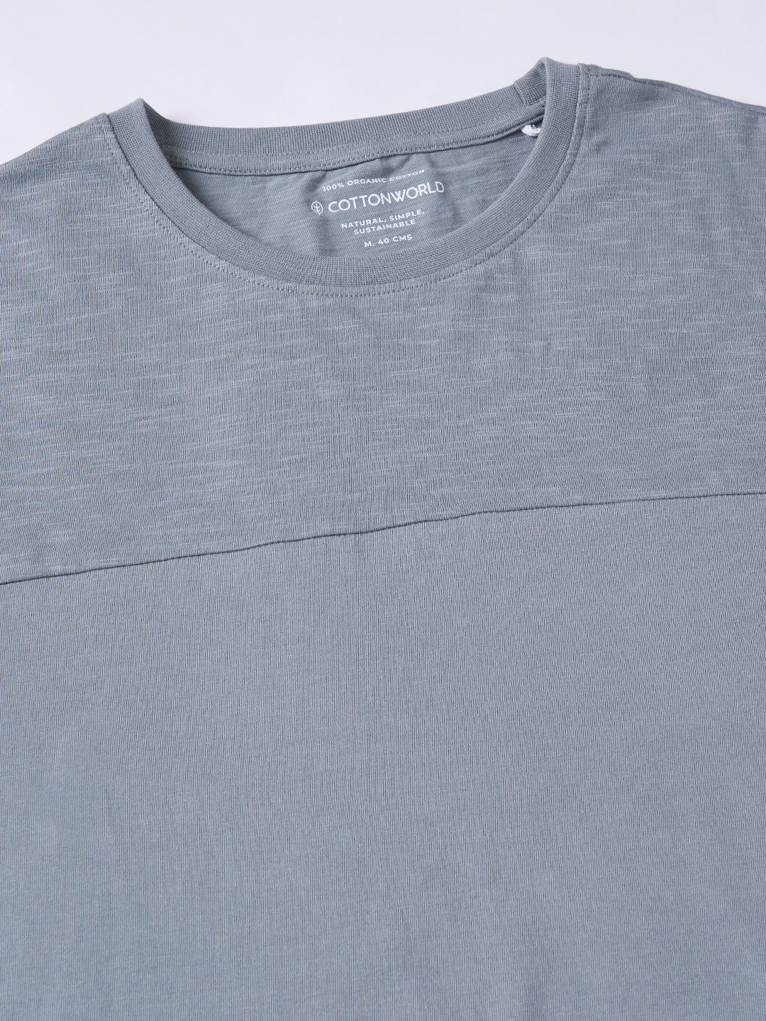 Men's Grey 100% Organic Cotton Regular Fit Tshirt