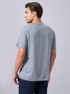 Men’s Organic Cotton Regular Fit Round Neck Solid T-Shirt Grey