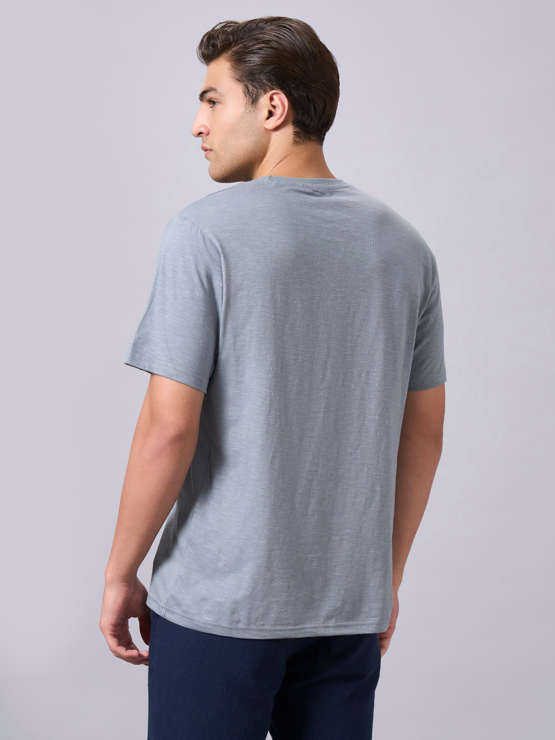 Men's Grey 100% Organic Cotton Regular Fit Tshirt