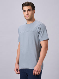 Men’s Organic Cotton Regular Fit Round Neck Solid T-Shirt Grey