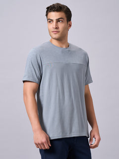 Men’s Organic Cotton Regular Fit Round Neck Solid T-Shirt Grey