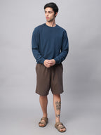 Men's Blue Organic Cotton Regular Fit Sweatshirt
