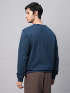 Men's Blue Organic Cotton Regular Fit Sweatshirt