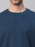 Men's Blue Organic Cotton Regular Fit Sweatshirt