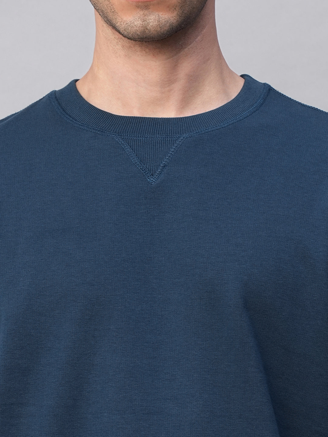 Men's Blue Organic Cotton Regular Fit Sweatshirt