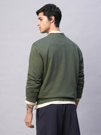 Men's Olive Organic Cotton Regular Fit Sweatshirt