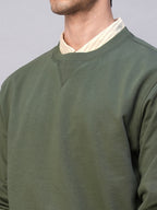 Men's Olive Organic Cotton Regular Fit Sweatshirt