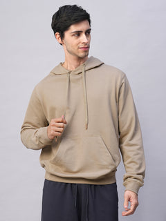 Men's Organic Cotton Regular Fit Hoodie Sweatshirt Khaki