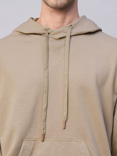 Men's Organic Cotton Regular Fit Hoodie Sweatshirt Khaki