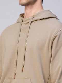 Men's Organic Cotton Regular Fit Hoodie Sweatshirt Khaki