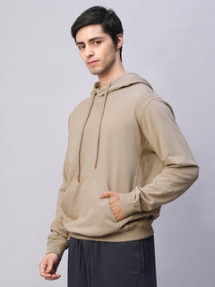Men's Organic Cotton Regular Fit Hoodie Sweatshirt Khaki