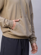 Men's Khaki Organic Cotton Regular Fit Hoodie Sweatshirt