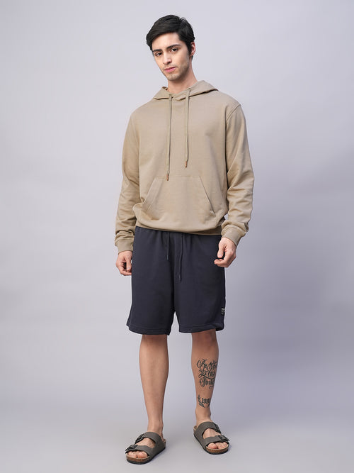 Men's Organic Cotton Regular Fit Hoodie Sweatshirt Khaki