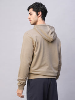 Men's Organic Cotton Regular Fit Hoodie Sweatshirt Khaki