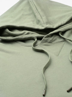 Men's Green Organic Cotton Regular Fit Hoodie Sweatshirt Light