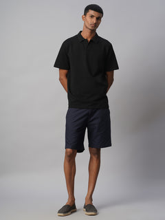 Men’s Cotton Elastane Regular Fit Polo T-Shirt Black