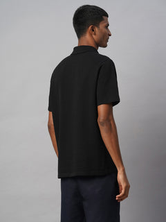 Men’s Cotton Elastane Regular Fit Polo T-Shirt Black