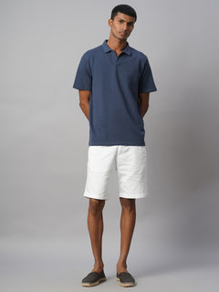 Men’s Cotton Elastane Regular Fit Polo T-Shirt Blue