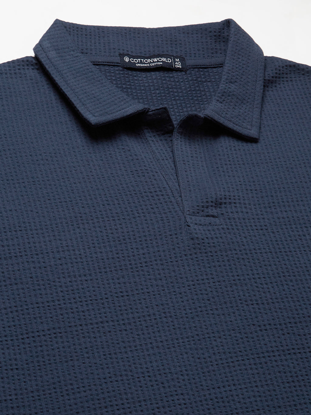 Men's Blue Cotton Elastane Regular Fit Tshirt