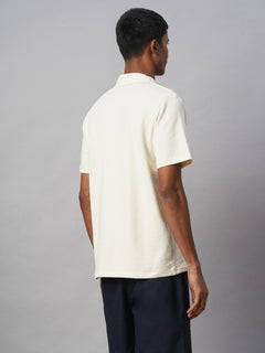 Men’s Cotton Elastane Regular Fit Polo T-Shirt Natural