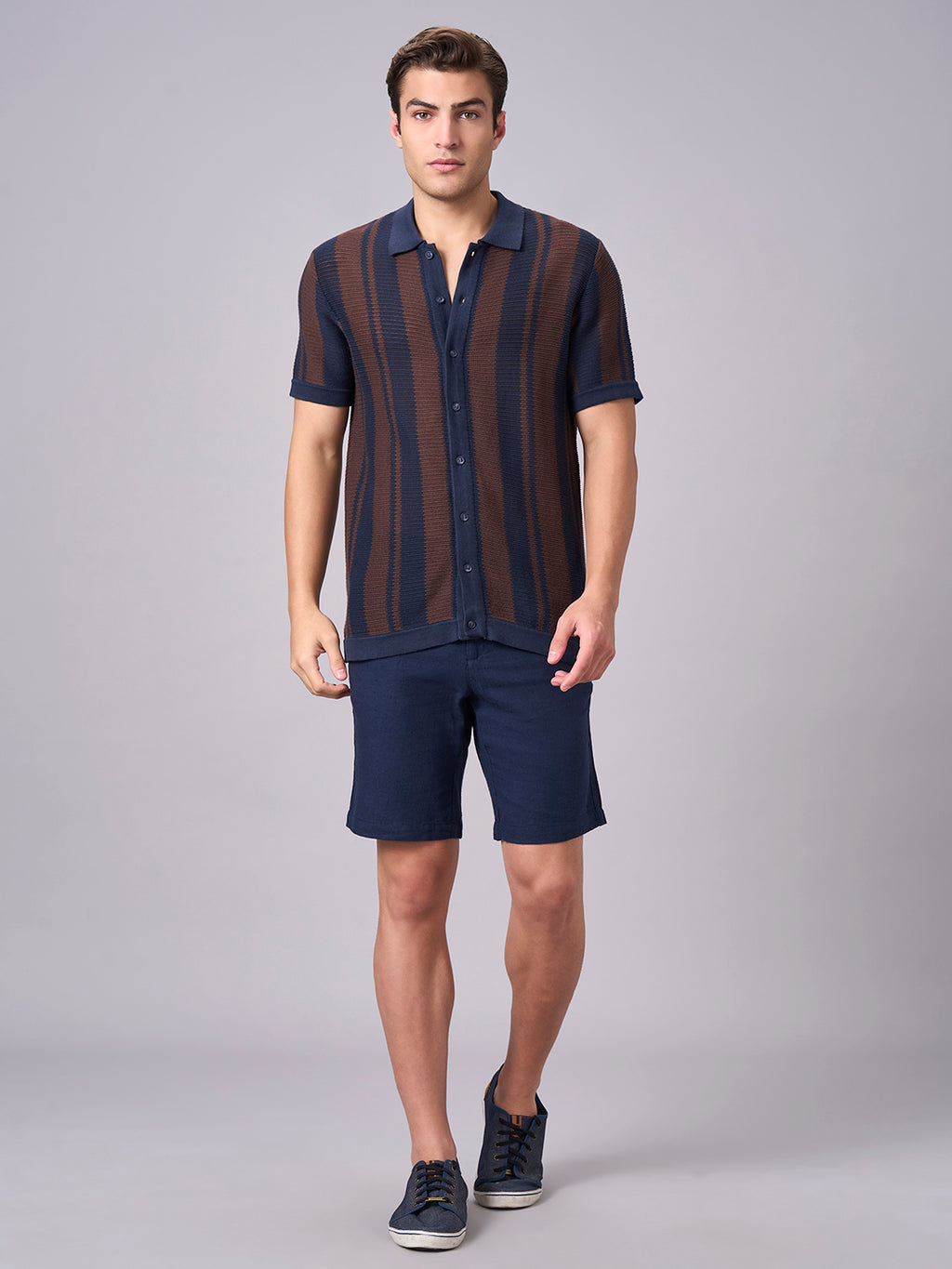 Men's Navy 100% Cotton Regular Fit Tshirt