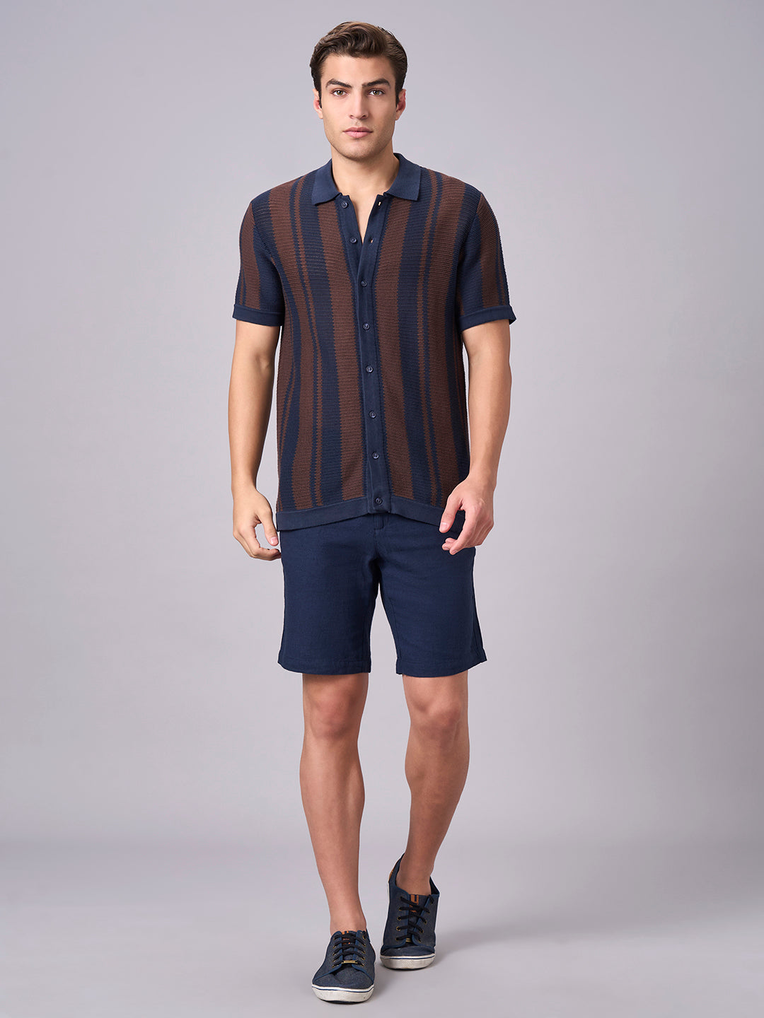 Men's Navy 100% Cotton Regular Fit Tshirt