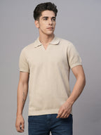 Men's Cotton Regular Fit Tshirt Beige